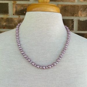 Handmade Lavender Pearl Necklace